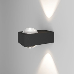 Уличный настенный светильник со светодиодами Lenses черный 35191/W