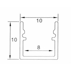 Алюминиевый профиль 4L-1010-SC ЧЁРНЫЙ+ОПАЛ