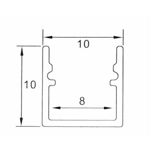 Алюминиевый профиль 4L-1010-SC ЧЁРНЫЙ+ОПАЛ