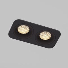 Светильник встраиваемый светодиодный с антибликовой решеткой Tetro 20W 3000K черный IP44 15277/LED