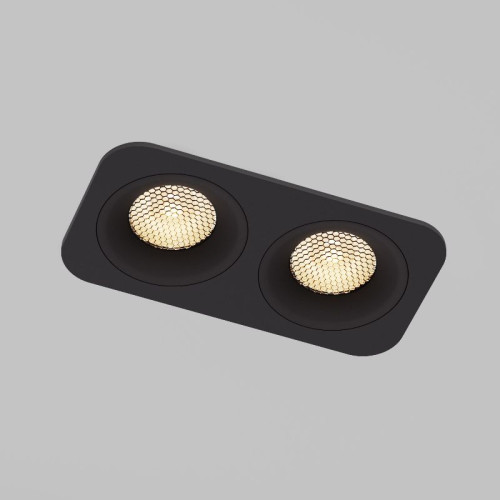 Светильник встраиваемый светодиодный с антибликовой решеткой Tetro 20W 3000K черный IP44 15277/LED