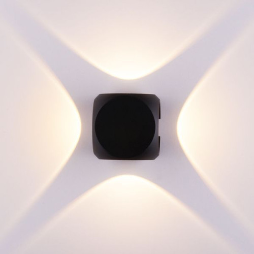 Уличный настенный светодиодный светильник CUBE черный 1504 TECHNO LED черный