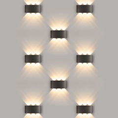 Уличный настенный светодиодный светильник 1551 TECHNO LED TWINKY TRIO черный 1551 TECHNO LED черный