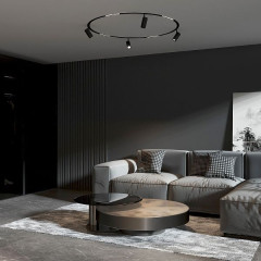 Slim Magnetic Трековый светильник для радиусного шинопровода 12W 4200K Comfi чёрный Ø 800мм 85188/01