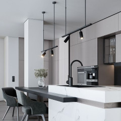 Стойка для однофазного шинопровода с регулируемой высотой 500-1000мм (черный) 85136/00