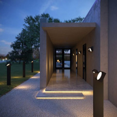 Светильник садово-парковый с поворотными плафонами Twin 35170/D черный