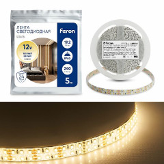 Cветодиодная LED лента Feron LS615, 240SMD(2835)/м 19.2Вт/м  5м IP65 12V 3000К , 27734
