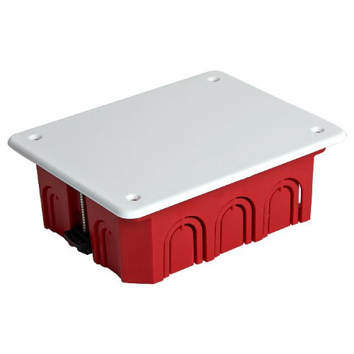 Коробка монтажная для полых стен, с пластиковыми зажимами, с крышкой, 120*92*45мм STEKKER EBX30-02-1-20-120, красный , 49008
