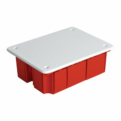 Коробка монтажная для сплошных стен, с крышкой, 120*92*45мм STEKKER EBX30-01-1-20-120, красный , 49005
