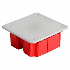 Коробка монтажная для сплошных стен, с крышкой, 92*92*45мм STEKKER EBX30-01-1-20-92, красный , 49004