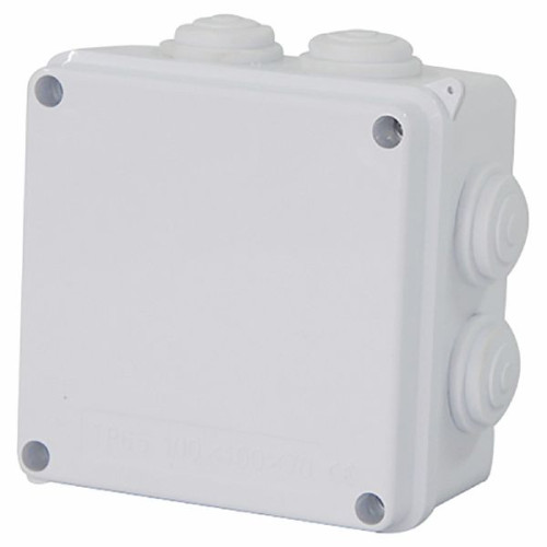 Коробка разветвительная STEKKER EBX30-02-65, 100*100*70 мм, 7 мембранных вводов, IP65, светло-серая , 39554