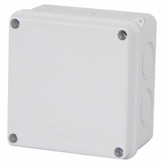 Коробка разветвительная STEKKER EBX31-02-65, 100*100*70 мм, 7 выбивных отверстий, IP65, светло-серая , 39558
