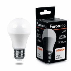 Лампа светодиодная Feron.PRO LB-1007 Шар E27 7W 2700K , 38023