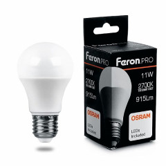 Лампа светодиодная Feron.PRO LB-1011 Шар E27 11W 2700K , 38029