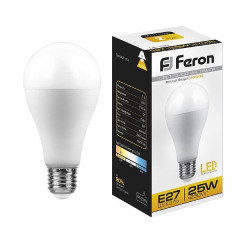Лампа светодиодная Feron LB-100 Шар E27 25W 2700K , 25790