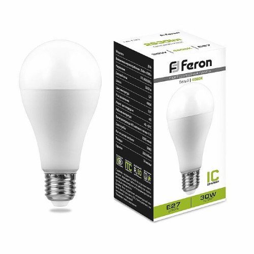 Лампа светодиодная Feron LB-130 Шар E27 30W 4000K , 38195