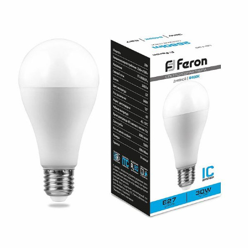Лампа светодиодная Feron LB-130 Шар E27 30W 6400K , 38196