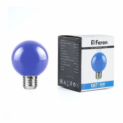 Лампа светодиодная Feron LB-371 Шар E27 3W синий , 25906