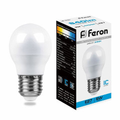 Лампа светодиодная Feron LB-550 Шарик E27 9W 6400K , 25806