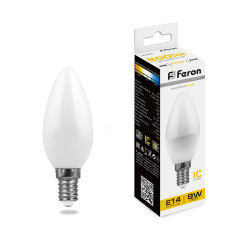 Лампа светодиодная Feron LB-570 Свеча E14 9W 2700K , 25798