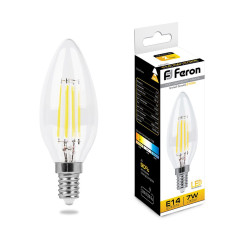 Лампа светодиодная Feron LB-66 Свеча E14 7W 2700K , 25726