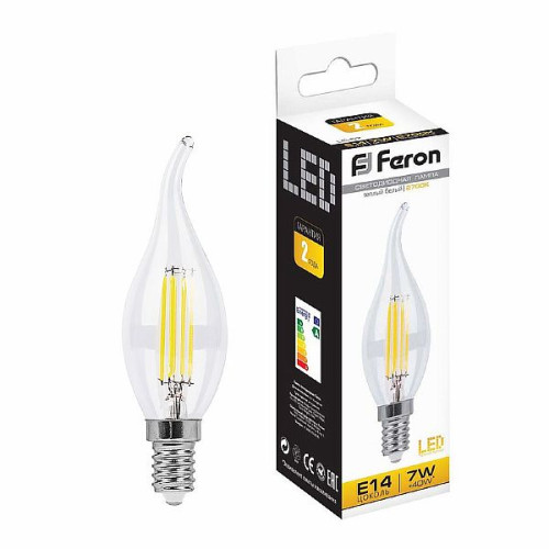Лампа светодиодная Feron LB-67 Свеча на ветру  E14 7W 2700K , 25727