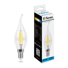 Лампа светодиодная Feron LB-67 Свеча на ветру  E14 7W 6400K , 38233