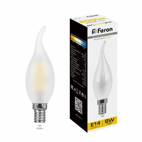 Лампа светодиодная Feron LB-74 Свеча на ветру E14 9W 2700K , 25959