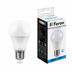 Лампа светодиодная Feron LB-91 Шар E27 7W 6400K , 25446