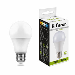 Лампа светодиодная Feron LB-92 Шар E27 10W 4000K , 25458