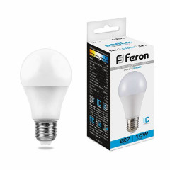 Лампа светодиодная Feron LB-92 Шар E27 10W 6400K , 25459