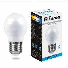 Лампа светодиодная Feron LB-95 Шарик E27 7W 6400K , 25483