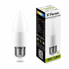 Лампа светодиодная Feron LB-970 Свеча E27 13W 4000K , 38111