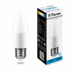 Лампа светодиодная Feron LB-970 Свеча E27 13W 6400K , 38112