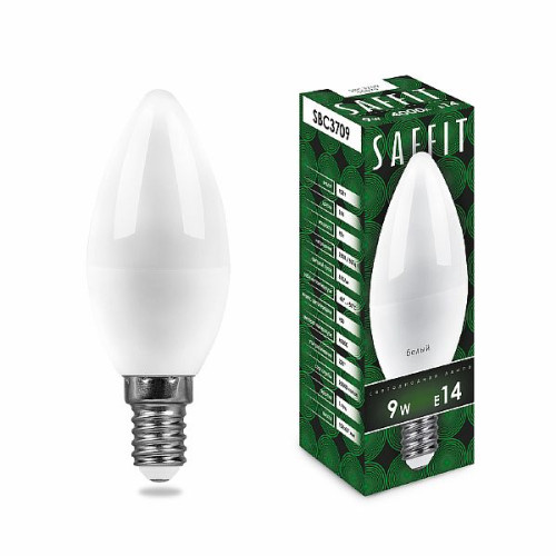 Лампа светодиодная SAFFIT SBC3709 Свеча E14 9W 4000K , 55079