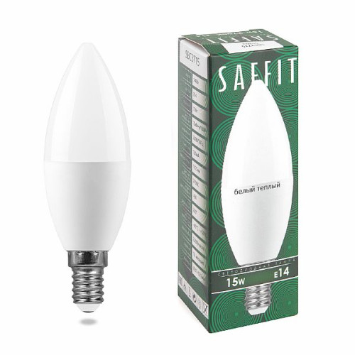 Лампа светодиодная SAFFIT SBC3715 Свеча E14 15W 2700K , 55203