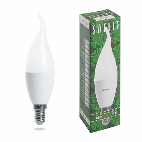 Лампа светодиодная SAFFIT SBC3715 Свеча на ветру E14 15W 4000K , 55205
