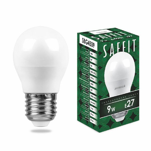Лампа светодиодная SAFFIT SBG4509 Шарик E27 9W 6400K , 55126