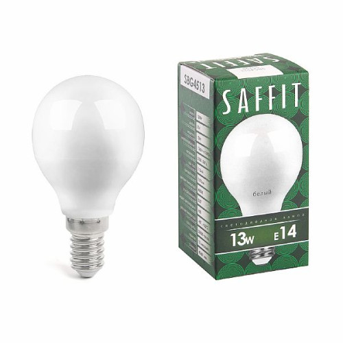 Лампа светодиодная SAFFIT SBG4513 Шарик E14 13W 4000K , 55158