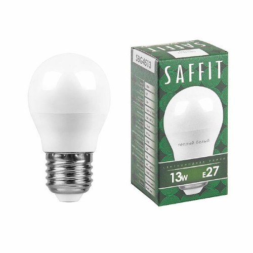 Лампа светодиодная SAFFIT SBG4513 Шарик E27 13W 2700K , 55160