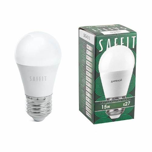 Лампа светодиодная SAFFIT SBG4515 Шарик E27 15W 6400K , 55214