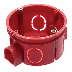 Подрозетник STEKKER EBX20-01-1 с кабель-каналом для сплошных стен, красный , 39293