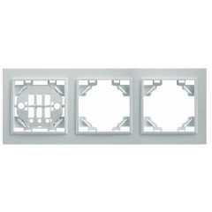 Рамка 3-местная горизонтальная STEKKER, PFR00-9003-01, серия Эрна, белый , 39056