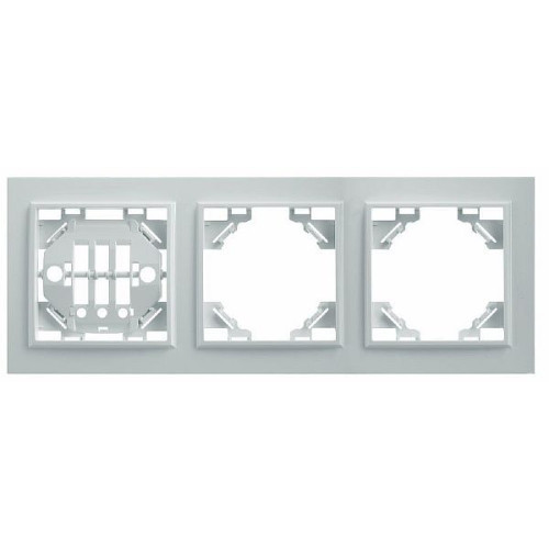 Рамка 3-местная горизонтальная STEKKER, PFR00-9003-01, серия Эрна, белый , 39056