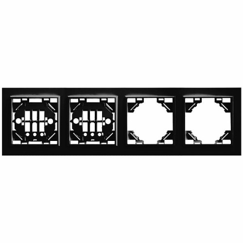 Рамка 4-местная горизонтальная STEKKER, PFR00-9004-03, серия Эрна, черный , 39485