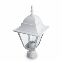 Светильник садово-парковый Feron 4103/PL4103 четырехгранный на столб 60W E27 230V, белый , 11017
