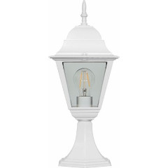 Светильник садово-парковый Feron 4104/PL4104 четырехгранный на постамент 60W E27 230V, белый , 11019