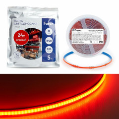 Светодиодная LED лента Feron LS530 320SMD(2110) 8Вт/м 24V 5000*8*1,8мм IP20, красный , 48266