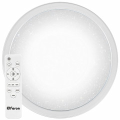 Светодиодный управляемый светильник накладной Feron AL5000 STARLIGHT тарелка 100W 3000К-6500K белый с кантом , 29786
