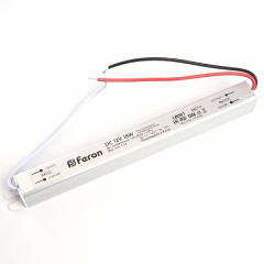Трансформатор электронный для светодиодной ленты 18W 12V ( ультратонкий драйвер), LB001 , 48010